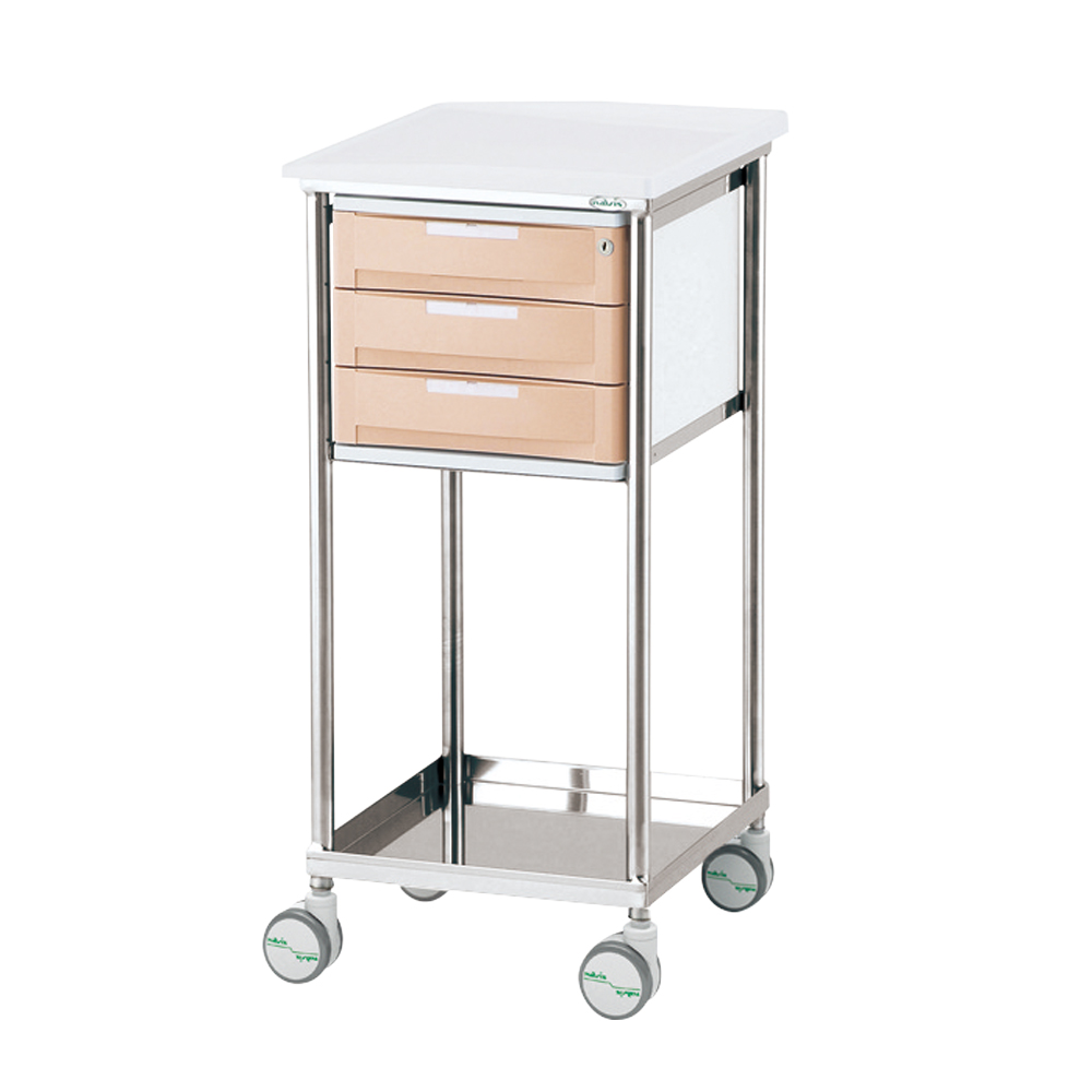 ナビスメイト・トレイワゴン 3段BOX ピーチ