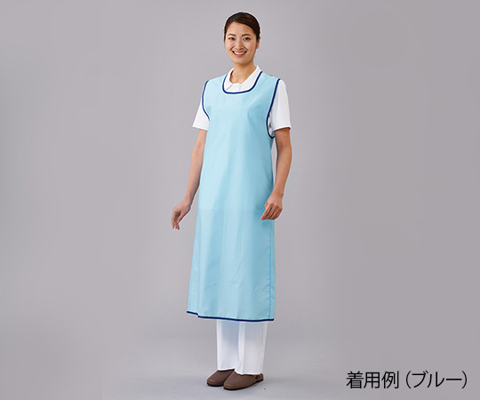 入浴介助エプロン （面ファスナータイプ） ブルー /LL 402
