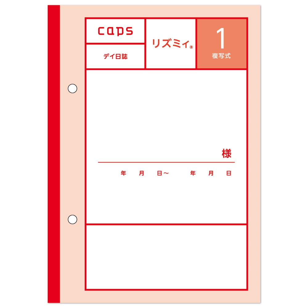 看護・介護記録用紙 リズミィ1 デイ日誌 B6 1セット（50組×20冊入）
