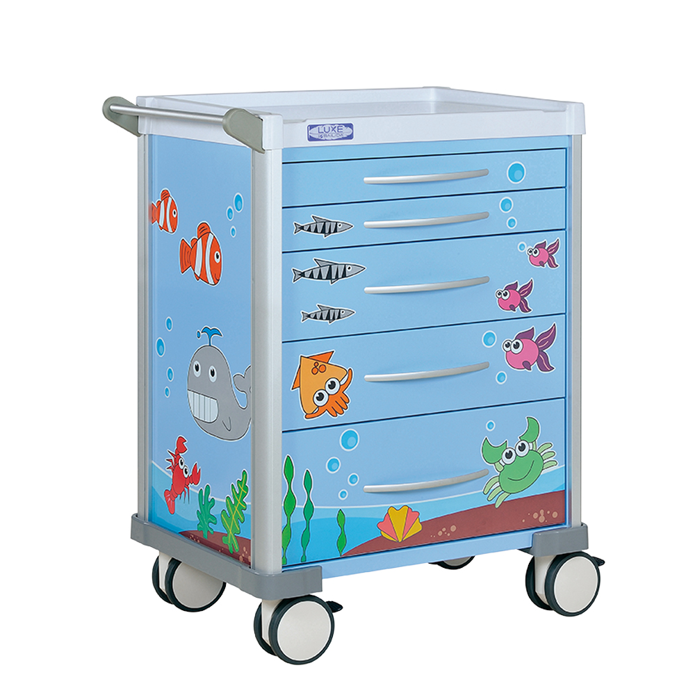 小児科用カート（LUXE） ブルー 690×540×930mm LX3405PROS