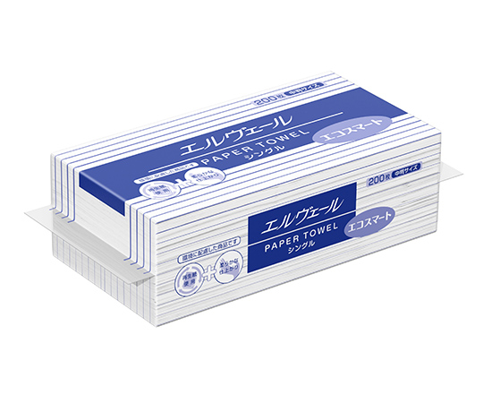 エルヴェール ペーパータオルエコスマート シングル 中判 200枚 21000697