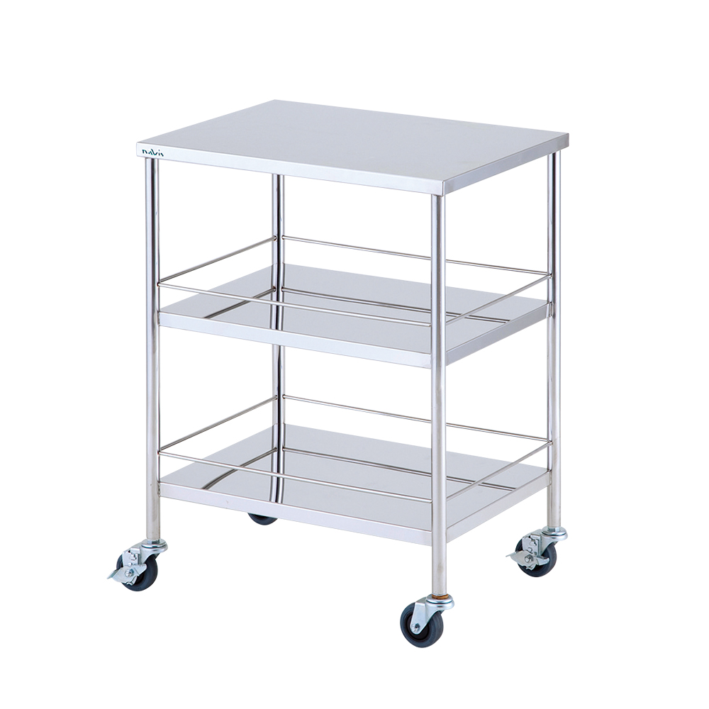 エコノミー回診車 KWC3-S（静音タイプ） 3段 600×450×800mm