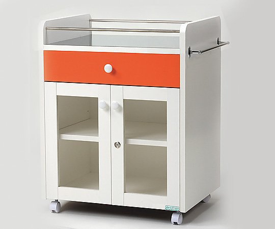 シングルメディカルワゴン オレンジ 600×450×760mm 198