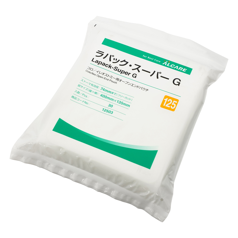 ラパック・スーパーG （コロ／イレオストミー用オープンエンドパウチ） 400×135mm 1箱（30枚入） 12503
