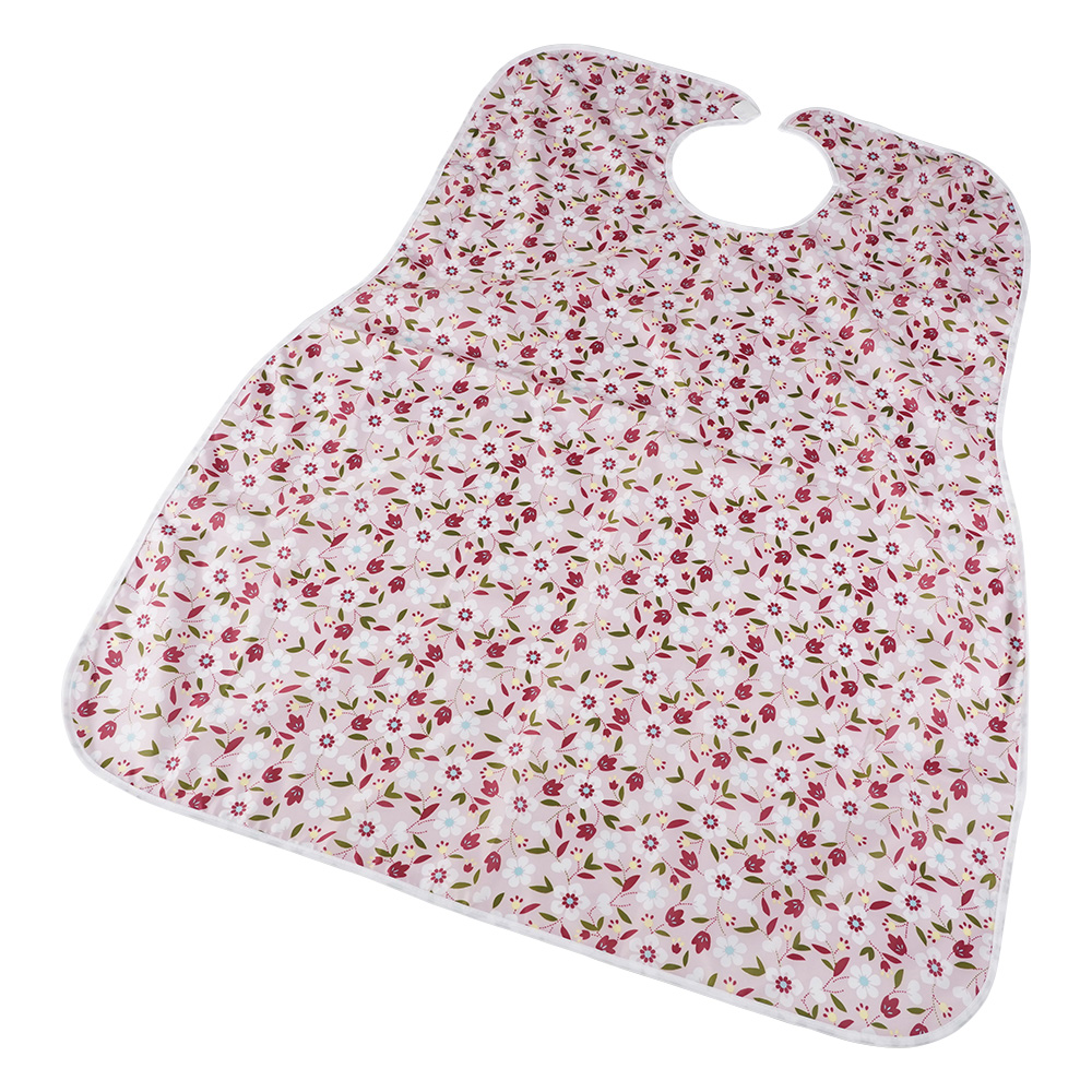 食事用エプロン 花ピンク 2500