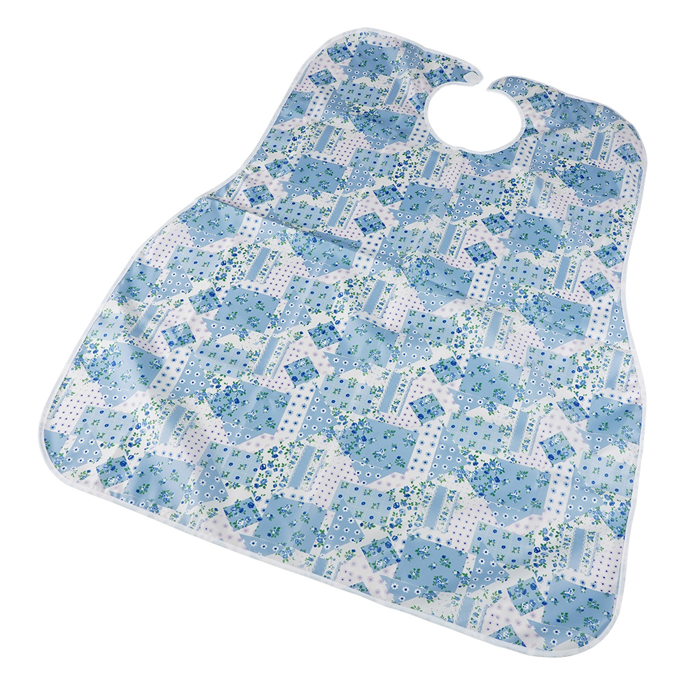 食事用エプロン 小花サックス 2500