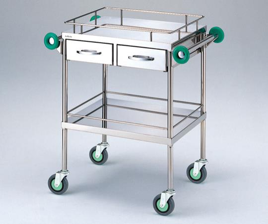 とっても静かな回診車（引出付・抗菌ハンドル） 600（790）×450×850mm TSB-600K