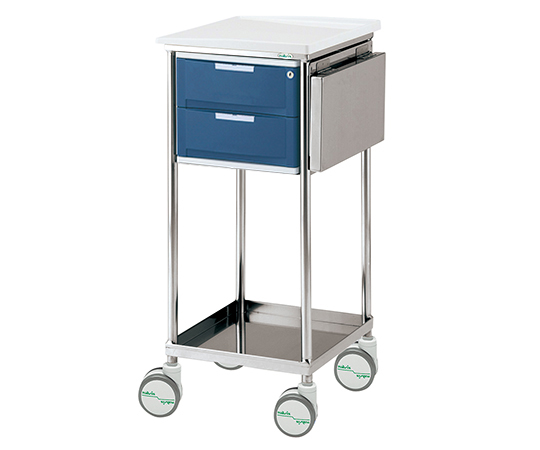 ナビスメイト・トレイワゴン 補助天板付き 2段BOX ブルー