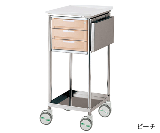 ナビスメイト・トレイワゴン 補助天板付き 3段BOX ピーチ