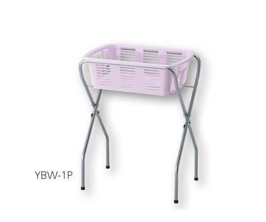 脱衣カゴワゴン・ラック1段式 ラベンダーピンク アジャスター付 YBW-1P
