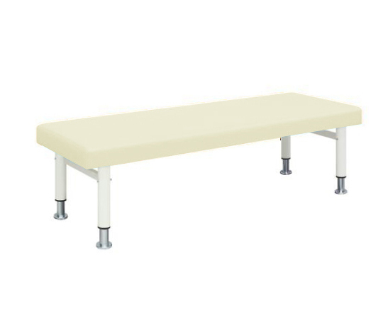 診察台（五段階調節式） 幅60×長さ180×高さ50～60cm マット・クリーム 脚・ホワイト 6018-CW