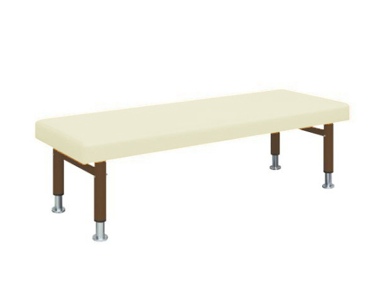 診察台（五段階調節式） 幅60×長さ180×高さ50～60cm マット・クリーム 脚・ブラウン 6018-CB