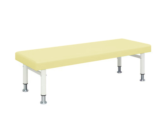 診察台（五段階調節式） 幅60×長さ180×高さ50～60cm マット・アイボリー 脚・ホワイト 6018-IW