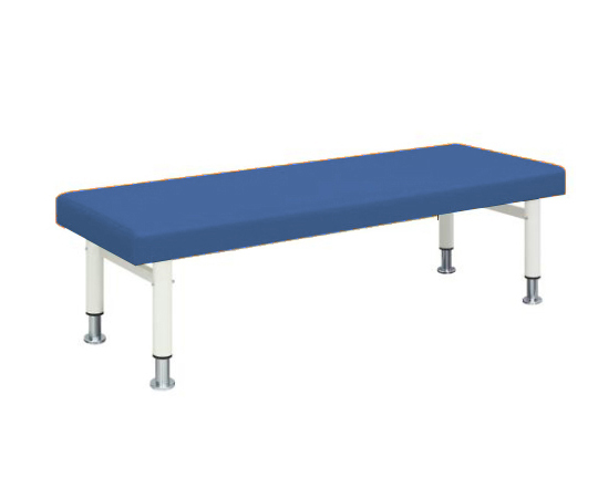 診察台（五段階調節式） 幅60×長さ180×高さ50～60cm マット・メディブルー 脚・ホワイト 6018-MW