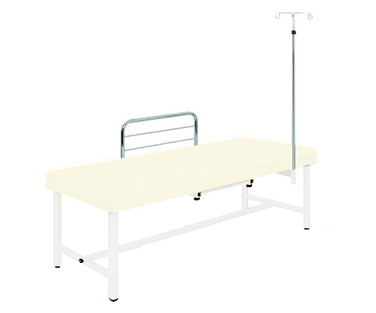 診察台（サイドレール・ガートル架付） 65×180×55 マット・クリーム 脚・ホワイト SG18-CW