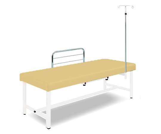 診察台（サイドレール・ガートル架付） 65×180×55 マット・アイボリー 脚・ホワイト SG18-IW