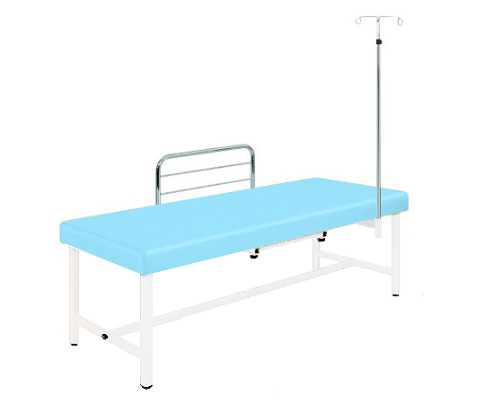 診察台（サイドレール・ガートル架付） 65×180×55 マット・スカイブルー 脚・ホワイト SG18-SW