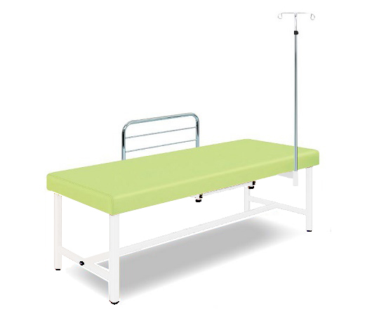 診察台（サイドレール・ガートル架付） 65×190×55 マット・ライムグリーン 脚・ホワイト SG19-LW