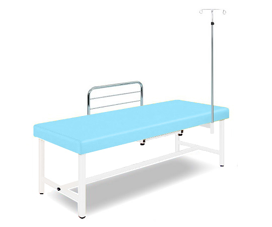 診察台（サイドレール・ガートル架付） 65×190×55 マット・スカイブルー 脚・ホワイト SG19-SW