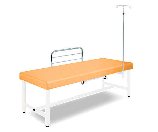 診察台（サイドレール・ガートル架付） 65×190×55 マット・オレンジ 脚・ホワイト SG19-OW
