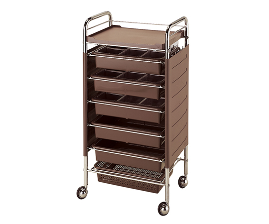 仕切り付収納ワゴン（C265） ブラウン