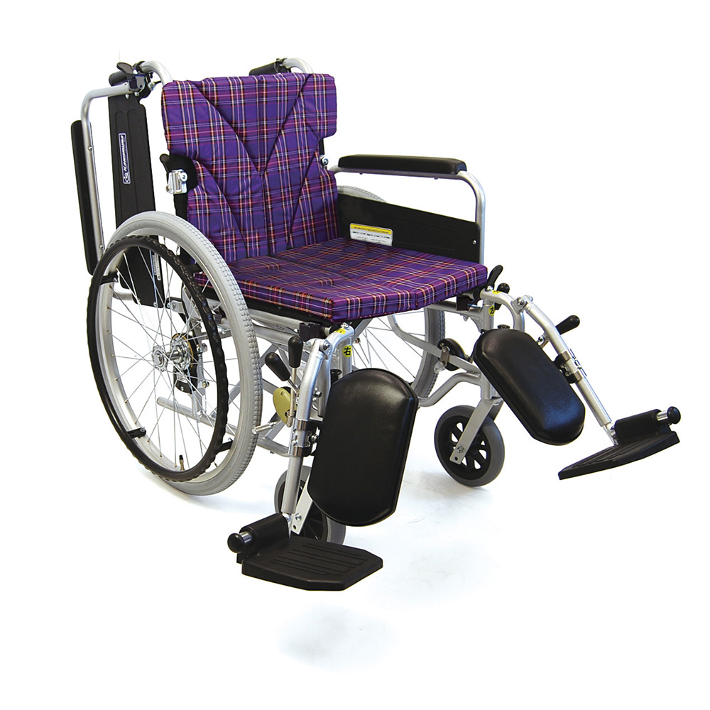 モジュール車いす エレベーティング＆スイングイン・アウト 中床 紫チェック（A11） KA822-40ELB-M