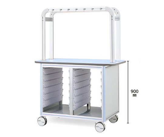 点滴作業台（対面型・アルティアトレースタンダード2列対応） 1200×900×1650 ブルー BT12-2LB