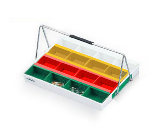 散薬用トレー 16人用 緑・白・赤・黄 （NSケースタイプ） NS-16RC（16人用）