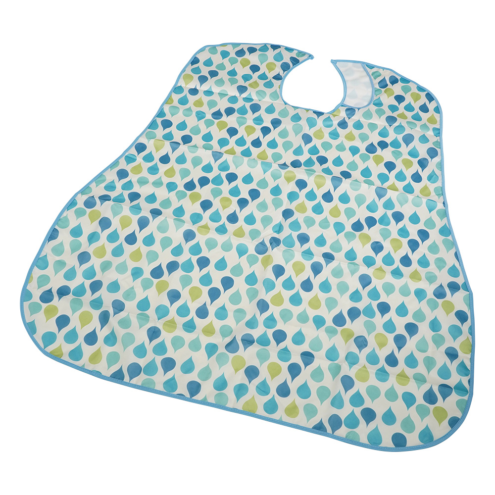 食事用エプロン ソフラピレンエプロンしずく ブルー 102240