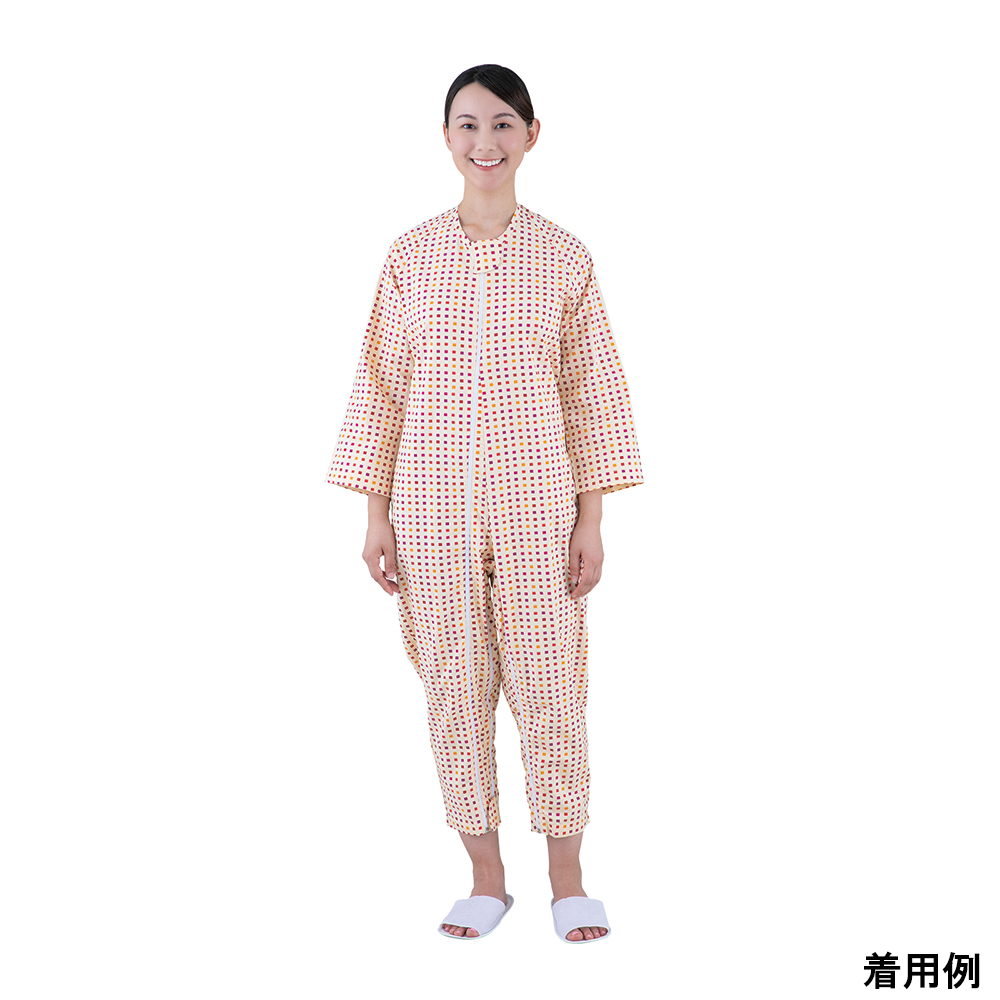 ソフトケアねまき両開きファスナー スリーシーズン だいだい L 106424