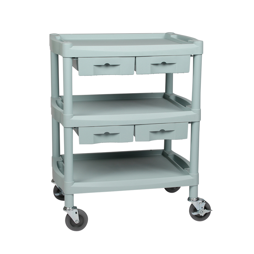 プラスチックワゴン3段 引出し4個付き 655×455×825mm Y201K