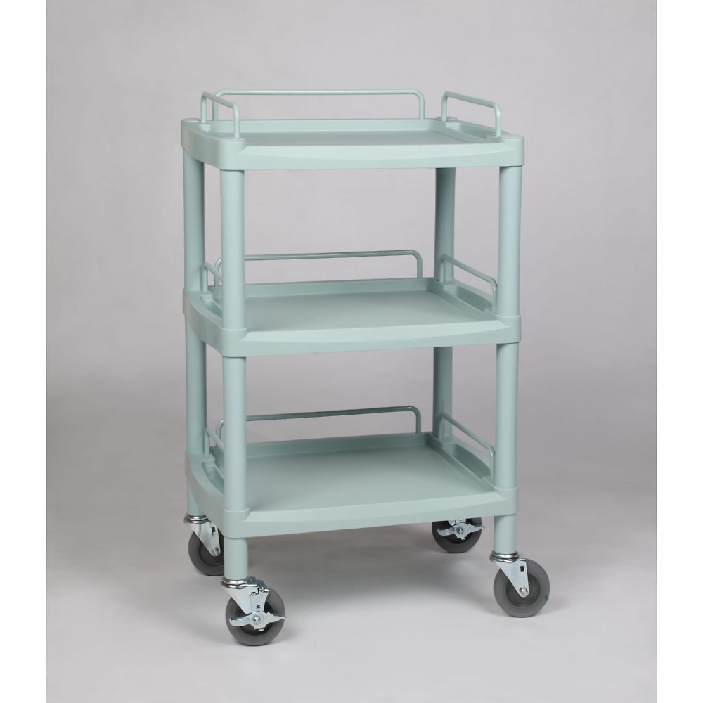 プラスチックワゴン3段 ガードレール付き 560×385×825mm Y101F