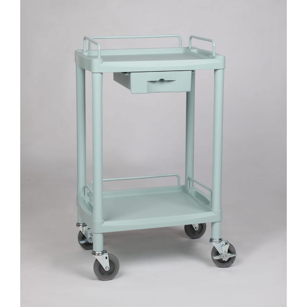 プラスチックワゴン2段 引出し1個付き 560×385×825mm Y101G