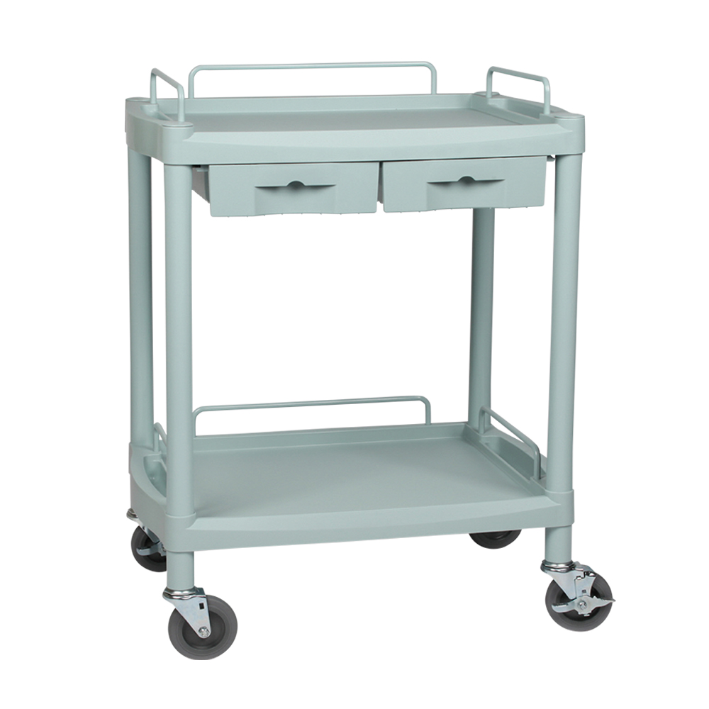 プラスチックワゴン2段 引出し2個付き 655×455×825mm Y201G