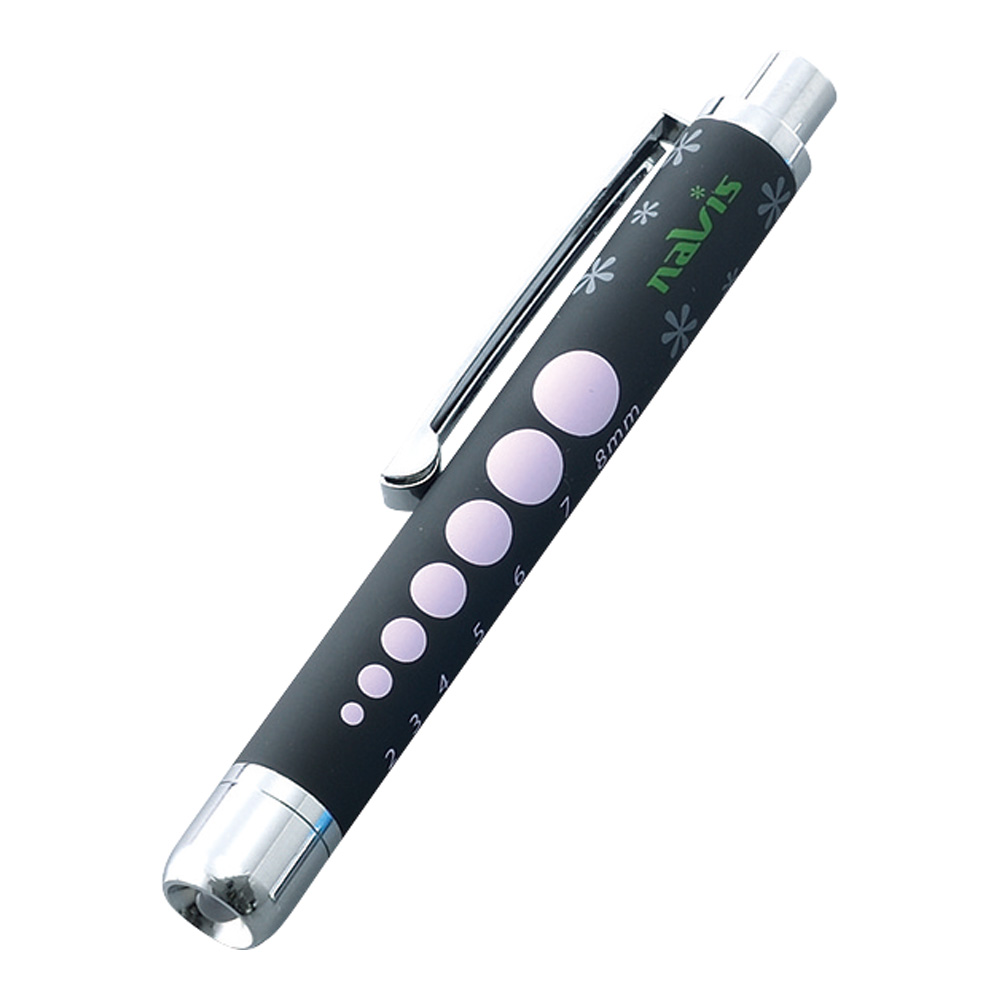 ラバー調ソフトLEDペンライト（ショート） ブラック×ピンク