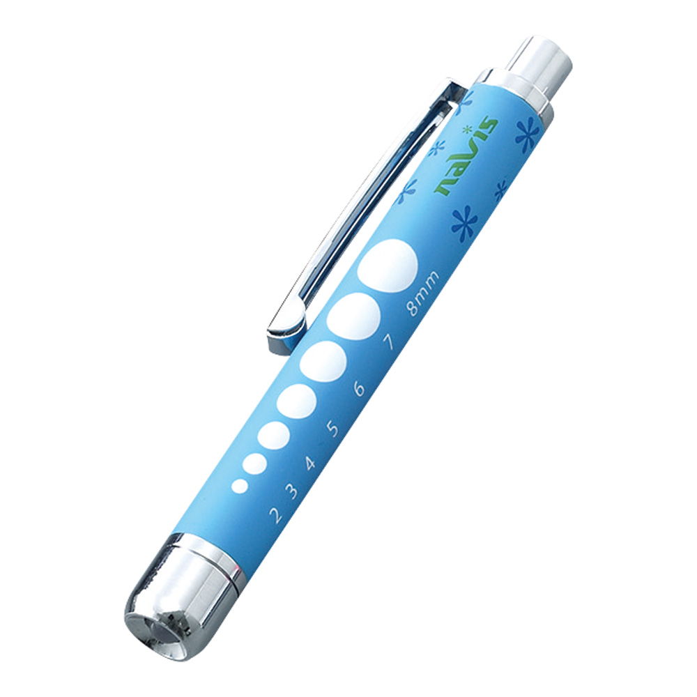 ラバー調ソフトLEDペンライト（ショート） ブルー×ホワイト