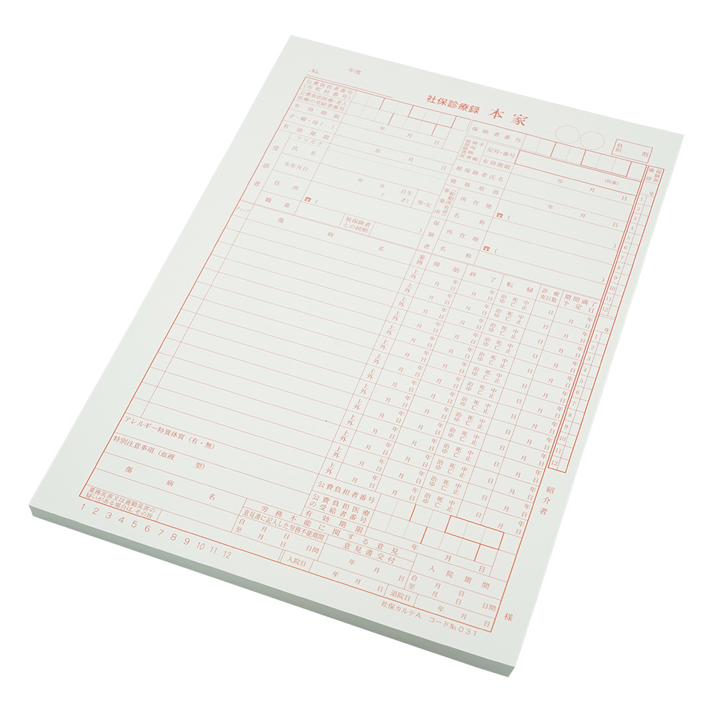 社保カルテ A4サイズ 1袋（100枚入） 1号紙 370
