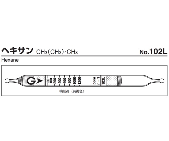 ガス検知管 ヘキサン 102L