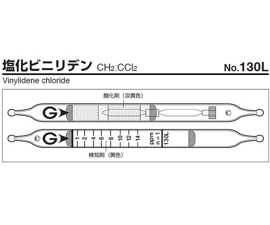 ガス検知管 塩化ビニリデン 130L