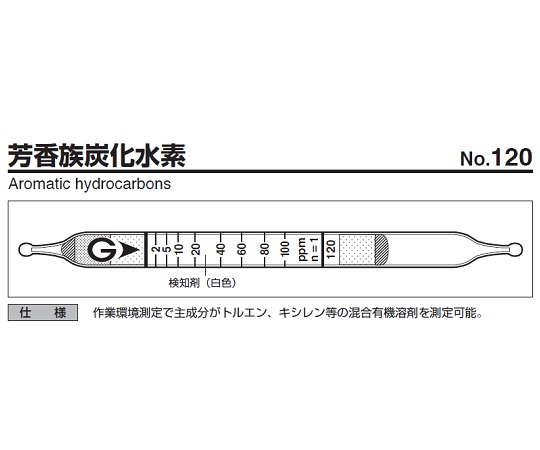 ガス検知管 芳香族炭化水素 120