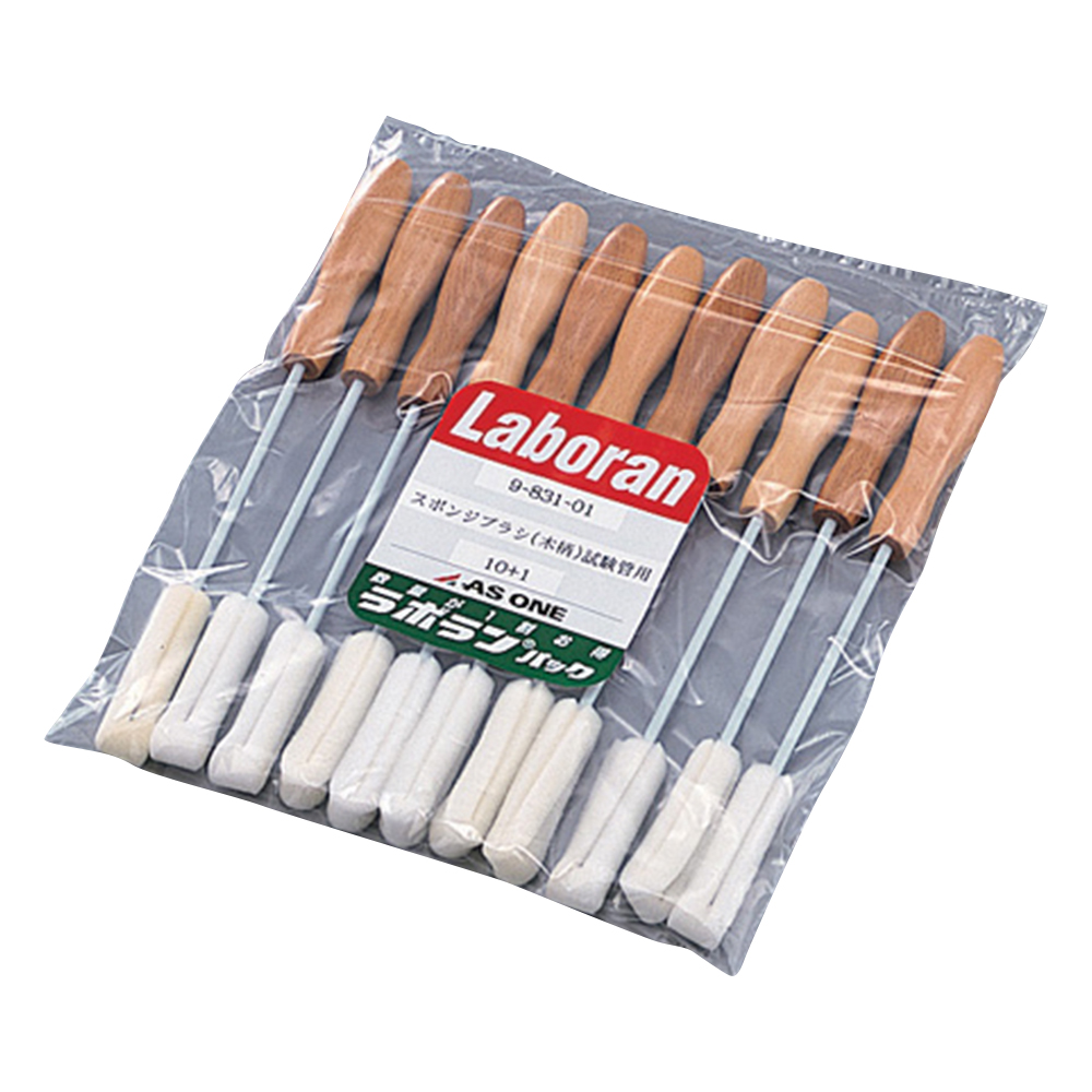ラボラン（R）スポンジブラシ（木柄） 試験管用 11本入