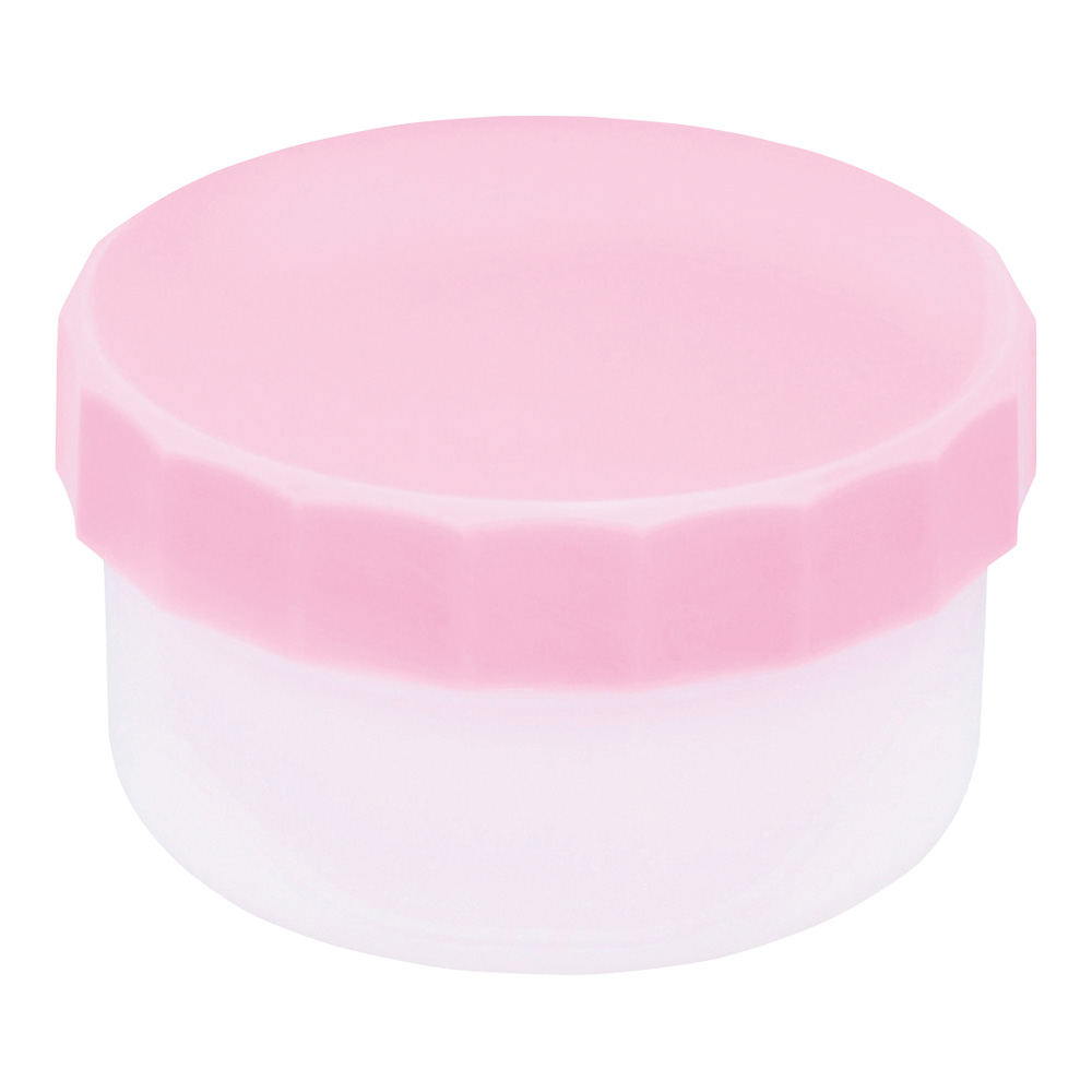 プラ壺（深型・未滅菌） 丸底タイプ 22mL ピンク 100個入　33031
