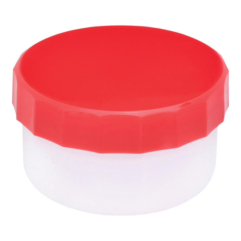 プラ壺（深型・未滅菌） 丸底タイプ 22mL 赤 100個入　33032