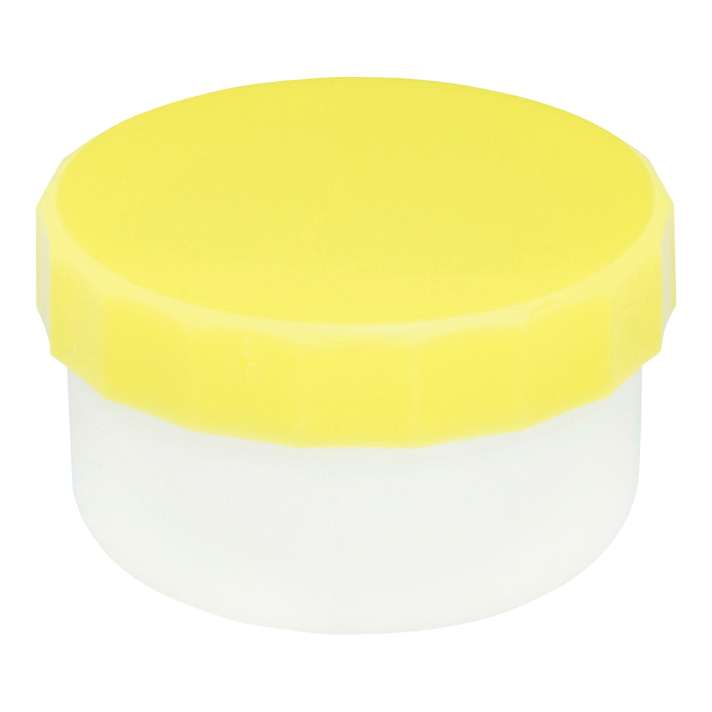 プラ壺（深型・未滅菌） 丸底タイプ 22mL 黄 100個入　33036
