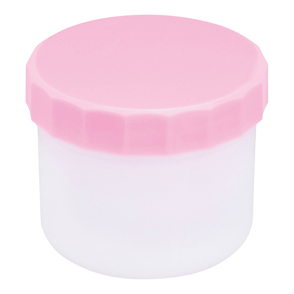 プラ壺（深型・未滅菌） 丸底タイプ 33mL ピンク 50個入　33041