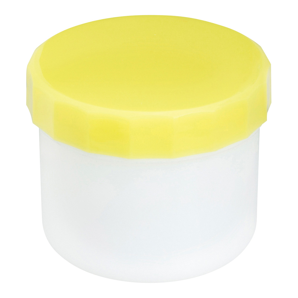 プラ壺（深型・未滅菌） 丸底タイプ 33mL 黄 50個入　33046
