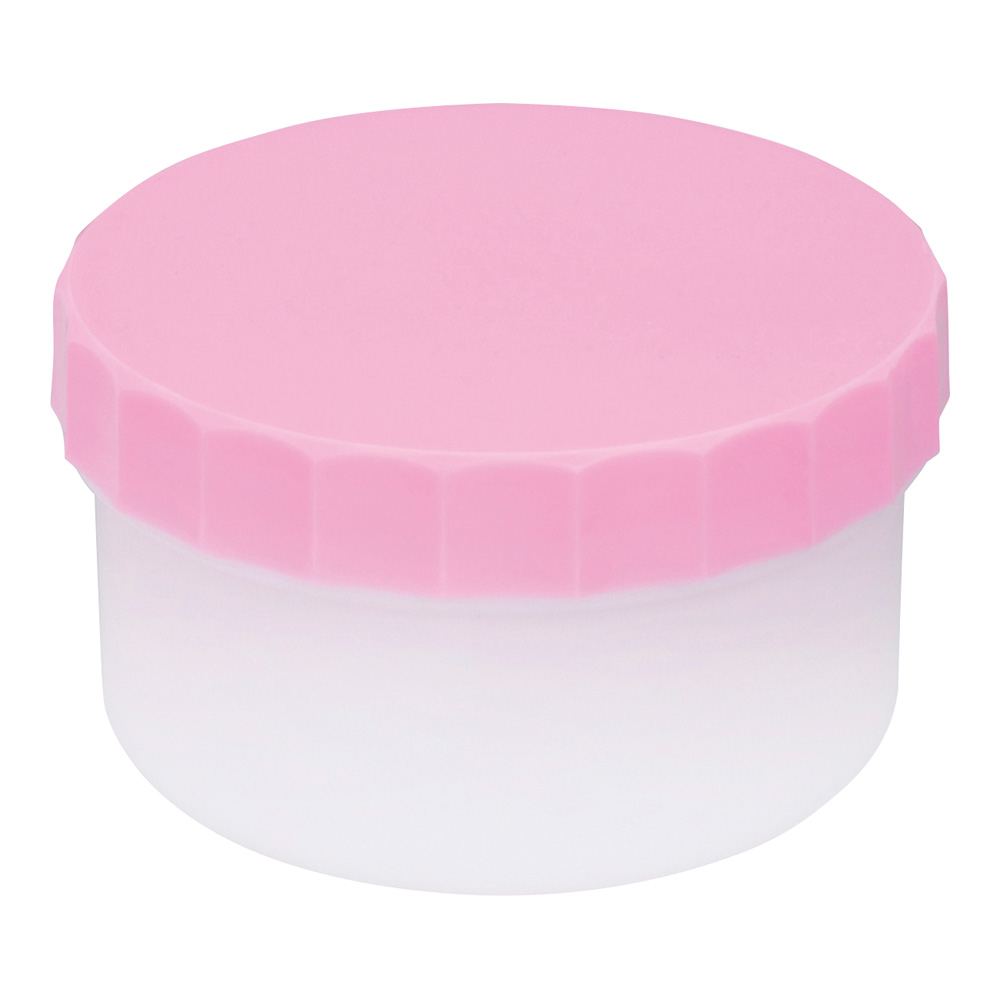 プラ壺（深型・未滅菌） 丸底タイプ 55mL ピンク 50個入　33051