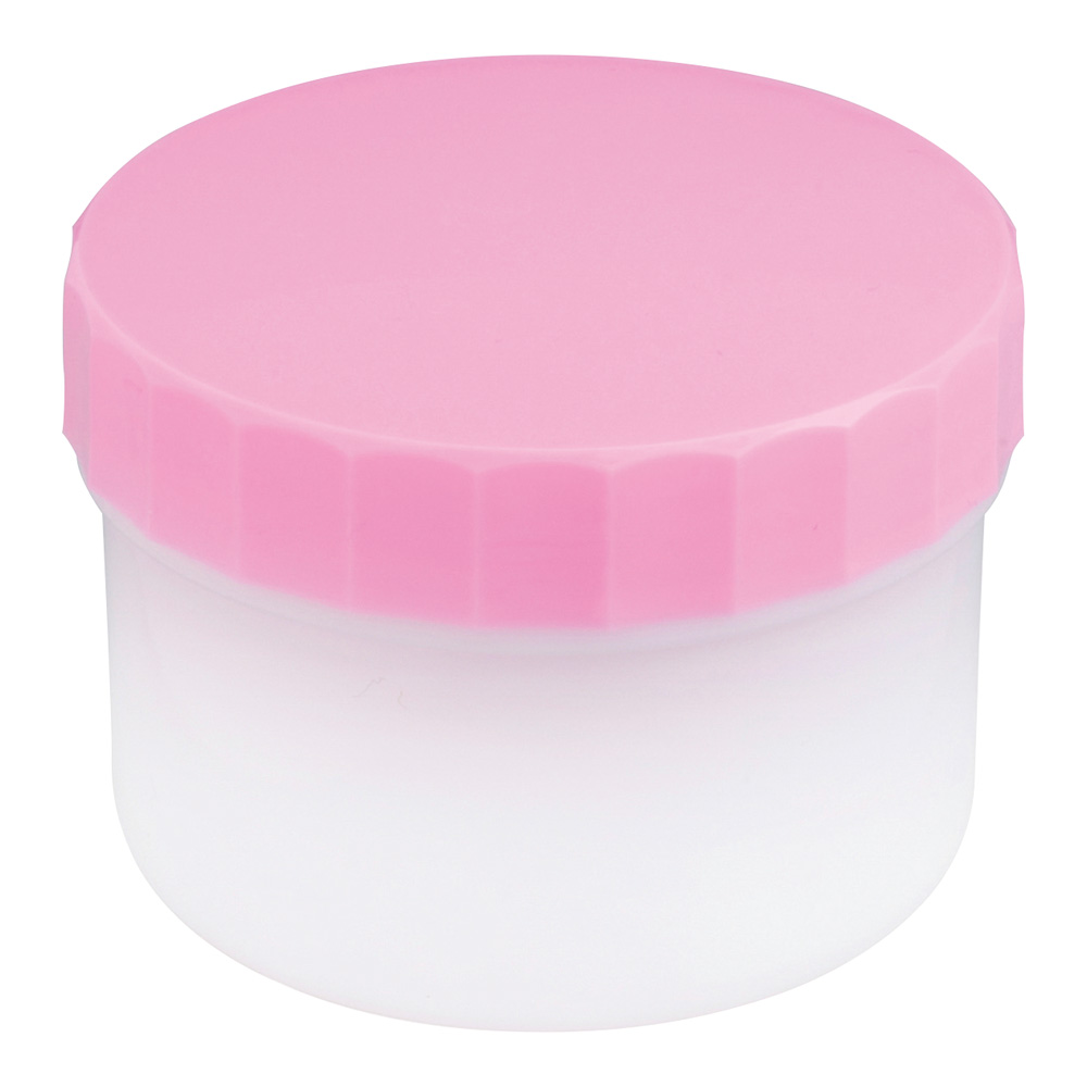プラ壺（深型・未滅菌） 丸底タイプ 110mL ピンク 50個入　33061