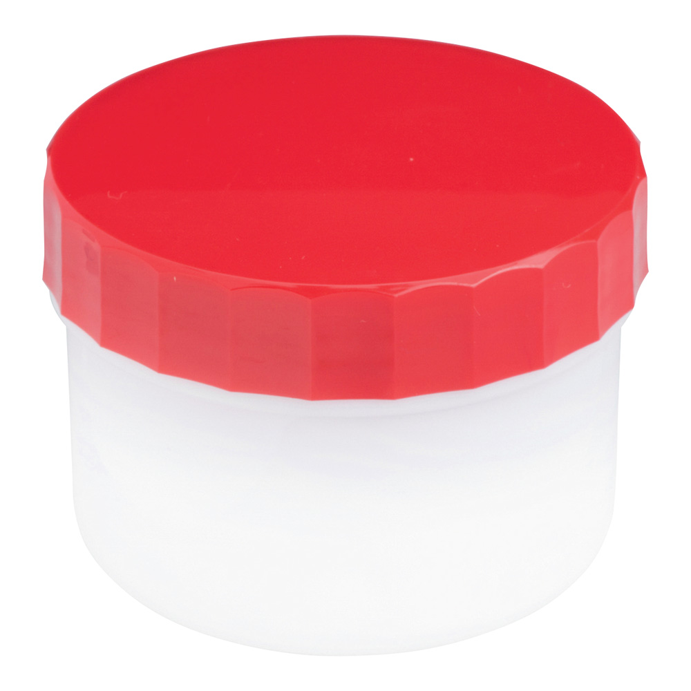 プラ壺（深型・未滅菌） 丸底タイプ 110mL 赤 50個入　33062