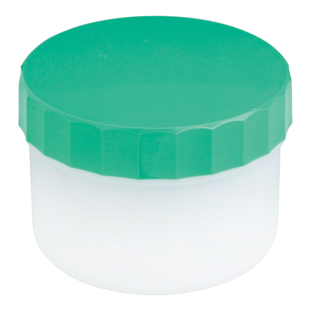 プラ壺（深型・未滅菌） 丸底タイプ 110mL 緑 50個入　33063